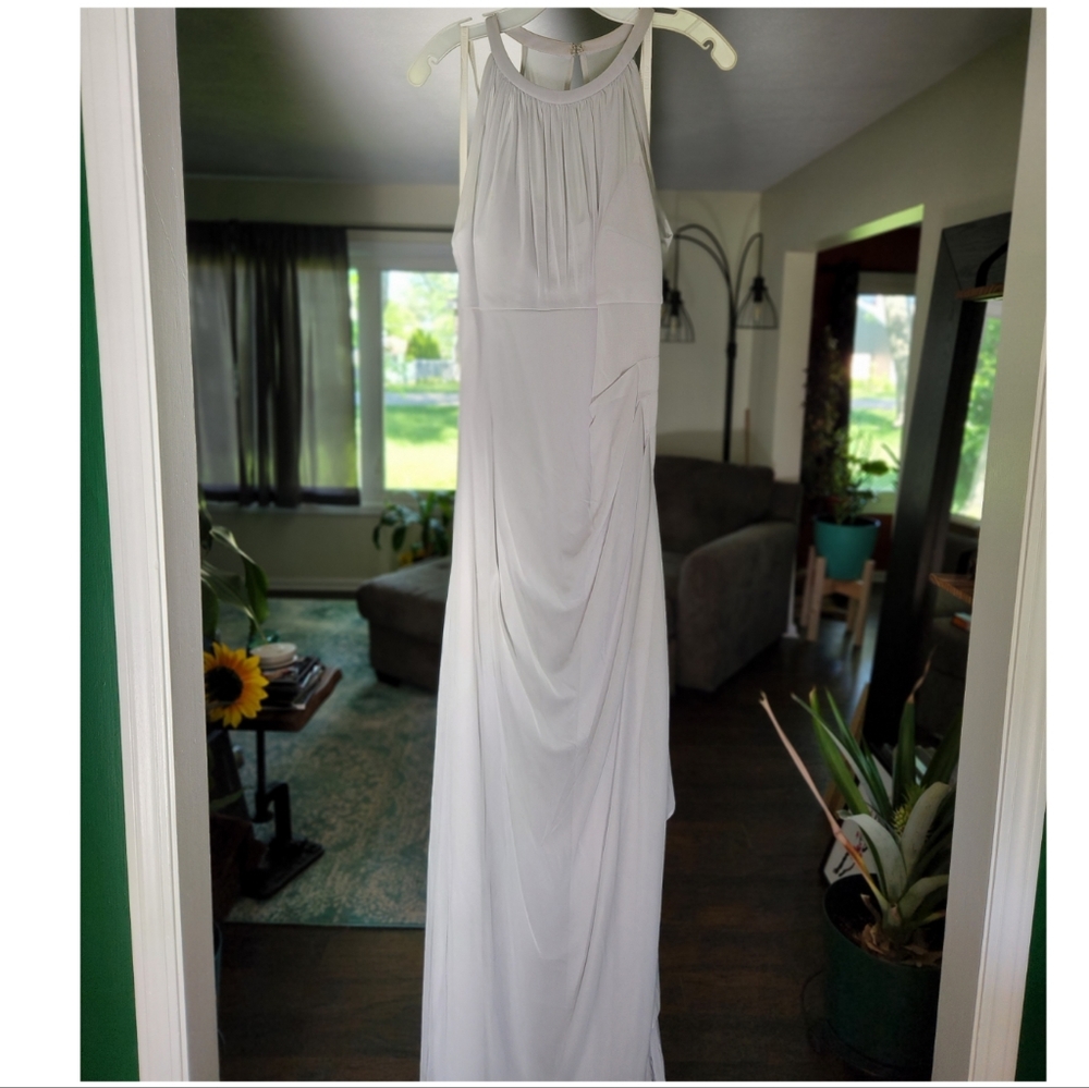 Silver bridesmaid dress